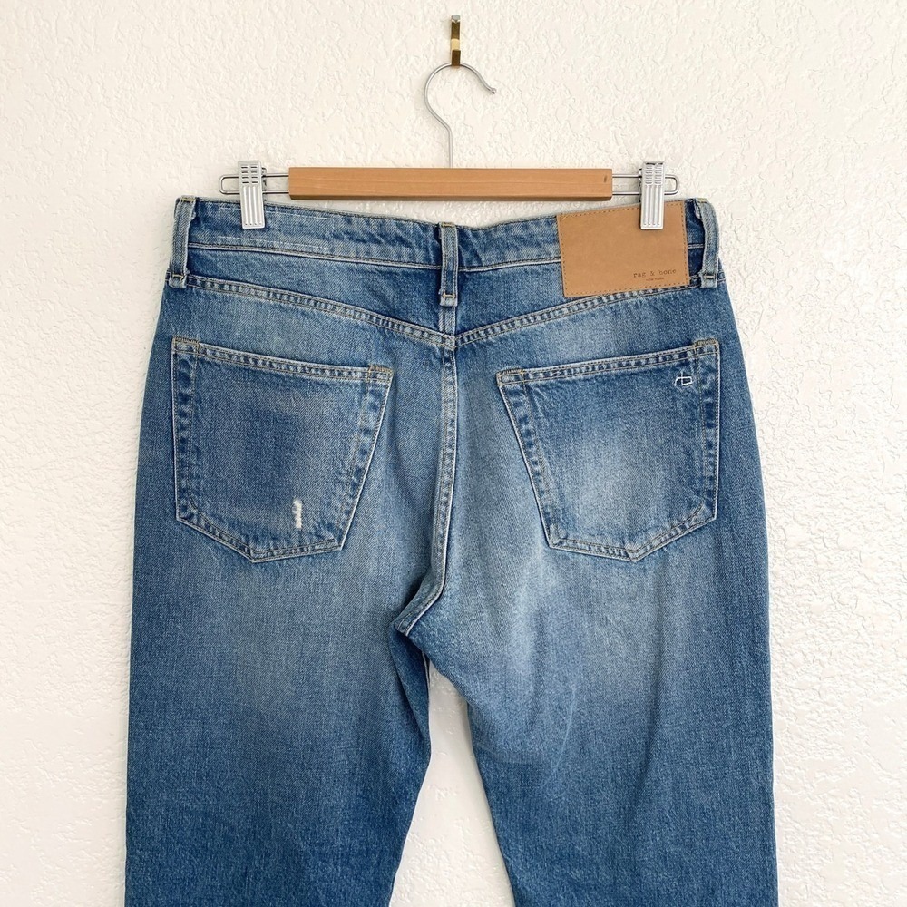 Rag & Bone Rosa Mid Rise Boyfriend Jeans Distressed Cotton Bristol Wash Denim 27 - Picture 7 of 12